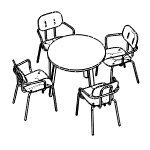 Round Shape Table (4, 5 and 6 Persons) + 4, 5 and 6 Chair