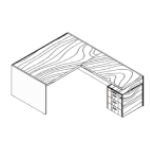 Desk with Modesty Panel and Return Pedestal