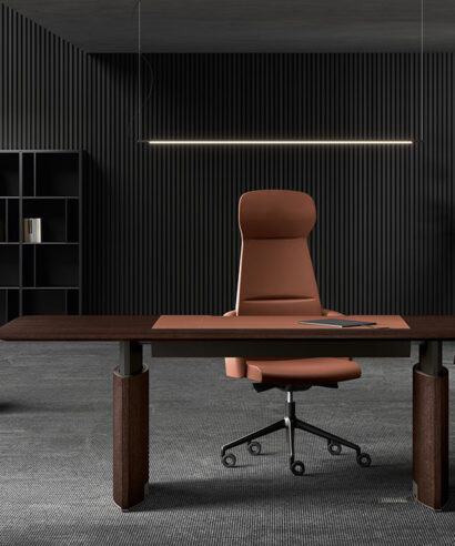 Elvira - Wood Veneer Height Adjustable Executive Desk with Optional Credenza Unit & Storage Unit 02 img