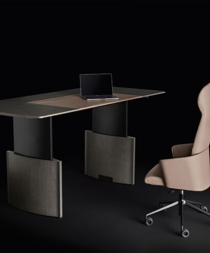 Elvira - Wood Veneer Height Adjustable Executive Desk with Optional Credenza Unit & Storage Unit 03 img