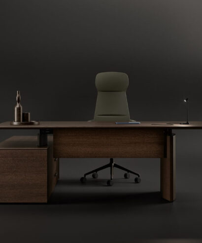 Elvira - Wood Veneer Height Adjustable Executive Desk with Optional Credenza Unit & Storage Unit 11 img