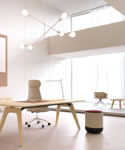 Reine – Modern Executive Desk with Optional Credenza Unit