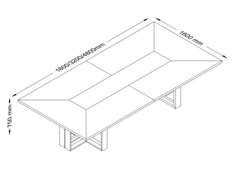 Adrien 4 – Wood Veneer Square and Rectangular Shape Meeting Tables with Leather Inset Size image