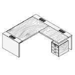 Desk with Lacquered Leg and Return Pedestal