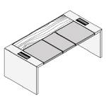 Desk with Lacquered Leg and Leather Insert