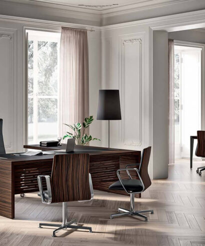 Easton – Wood Veneer Executive Desk with Optional Return and Leather Insert Main Img