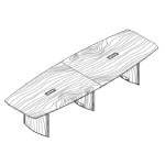 Medium Barrel Shape Table (12 and 16 Persons With Top Access)