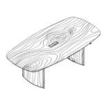 Small Barrel Shaped Table (8 Persons With Top Access)