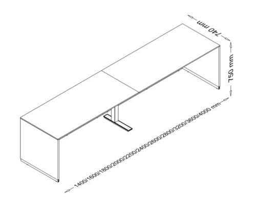 Lenny - Elegant Reception Desk with optional Melamine Overhang Panel Size img