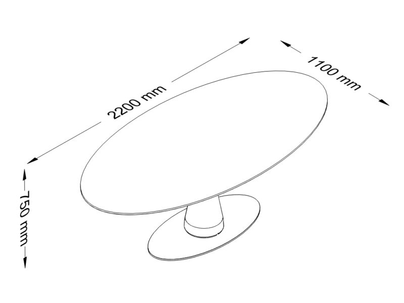 Myra 1 - Round and Oval Shaped Meeting Table Size Image Myra 1 - Round and Oval Shaped Meeting Table Size Image
