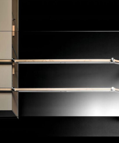 Reine 1 – Glass Top Executive Desk with A Leg & Optional Credenza Unit 03 img