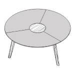 Round Shaped Table (6 Persons) (Leather)