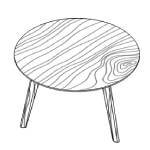 Round Shaped Table (4 and 6 Persons)(Wood Veneer)