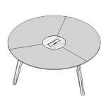 Round Shaped Table with Top Access (6 Persons)(Leather)