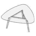 Triangular Shaped Table (6 Persons)