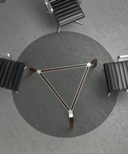 Reine 3 – Glass Top Round, Triangular and Rounded Corner Shaped Meeting Table 01