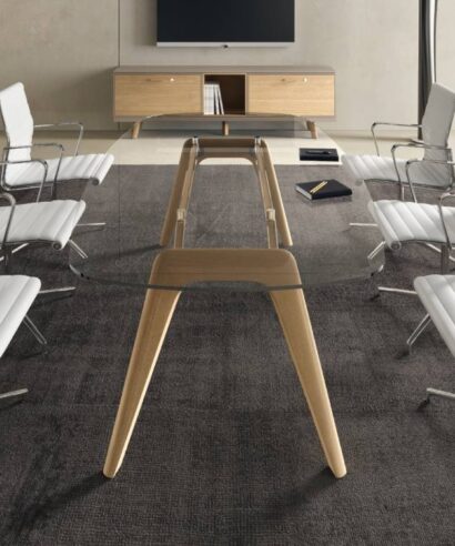 Reine 3 – Glass Top Round, Triangular and Rounded Corner Shaped Meeting Table 03