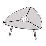 Triangular Shaped Table (6 Persons) (Leather)