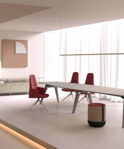 Reine 5 – Barrel Shaped Meeting Table 01