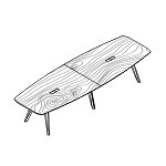 Medium Barrel Shaped Table (12 and 14 Persons with Top Access)