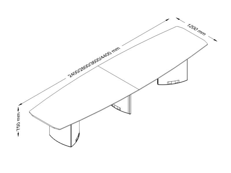 Tracy 2 - Barrel Shaped Meeting Table Size image