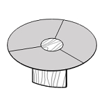 Round Shaped Table (6 Persons, Leather)