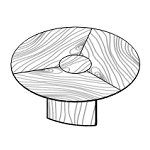 Round Shaped Table (6 Persons, Wood Veneer)