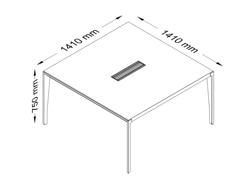 Xandy 1 - Square Shaped Meeting Table with Optional Leather Inlay size image