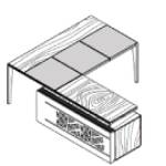 Desk with Leather Inlay, Return and Supporting Pedestal (Metal Back Side)