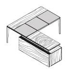 Desk with Leather Inlay, Return and Supporting Pedestal (Plain Back Side)