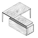 Desk with Return and Supporting Pedestal (Plain Back)