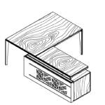 Desk with Return and Supporting Pedestal (Metal Back)