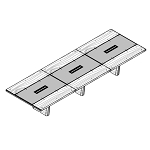 Large Rectangular Shaped Table with Leather Insert (12 and 14 Persons)