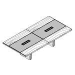 Small Rectangular Shaped Table with Leather Insert (8 and 10 Persons)
