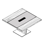 Square Shaped Table with Leather Insert (4 Persons)