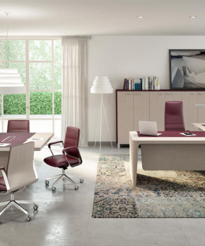 Xenophon 1 - Square Shaped Meeting Table with Optional Leather Inlay 02