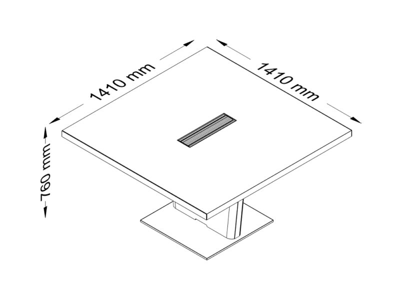 Xenophon 1 - Square Shaped MeetingTable with Optional Leather Inlay Size image Xenophon 1 - Square Shaped MeetingTable with Optional Leather Inlay Size image