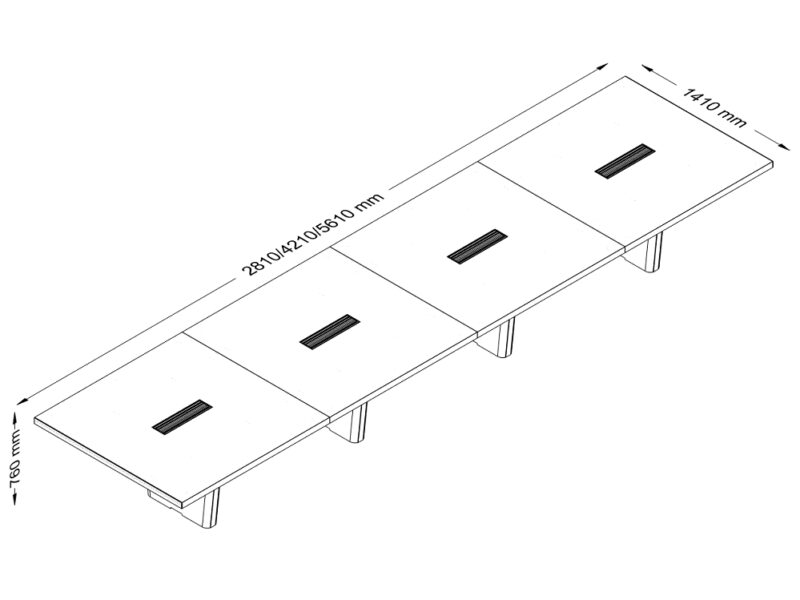 Xenophon 2 - Rectangular Shaped Meeting Table with Optional Leather Inlay Size image Xenophon 2 - Rectangular Shaped Meeting Table with Optional Leather Inlay Size image