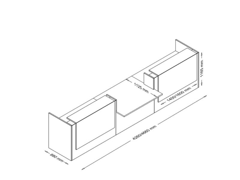Zack 5 - Straight Reception Desk with Middle DDA Access Size img