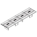 Extra Large Rectangular Shaped Table with Leather Insert (16 Persons)