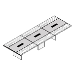 Large Rectangular Shaped Table with Leather Insert (12 Persons)