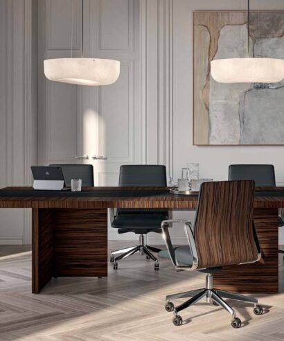 Easton 1 - Rectangular Shaped Meeting Table with Optional Leather Insert