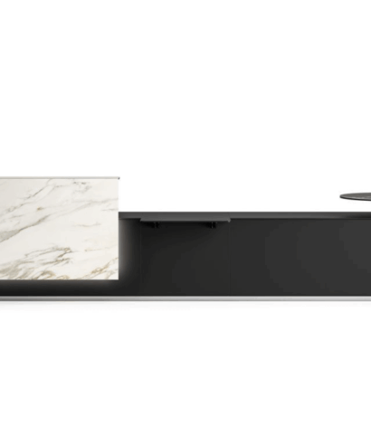 Lenny 1- Reception Desk with Printed Glass Overhang Panel 12 img