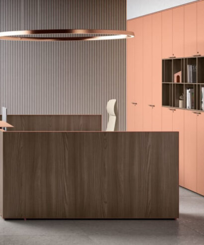 Oriaa 1 - Melamine Reception Desk with Return and DDA Access Unit