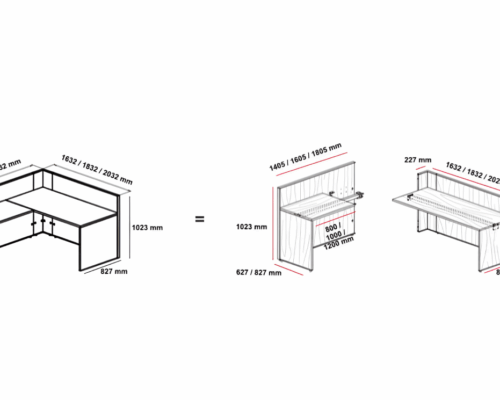 Oriaa 1 - Melamine Reception Desk with Return and DDA Access Unit Size img