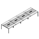 Extra Large Rectangular Shaped Table with Leather Insert (16 Persons)