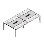 Medium Rectangular Shaped Table with Leather Insert (10 Persons)