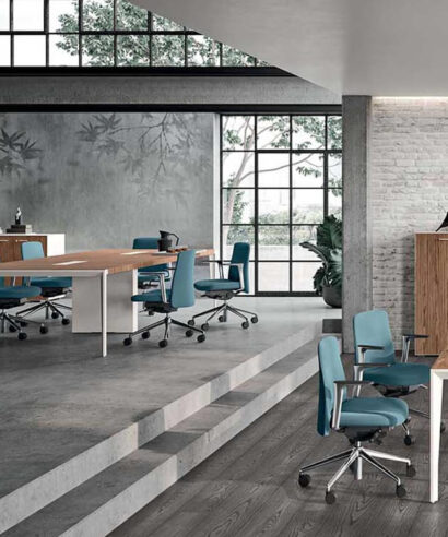 Xandy 2 - Rectangular Shaped Meeting Table with Optional Leather Inlay 01