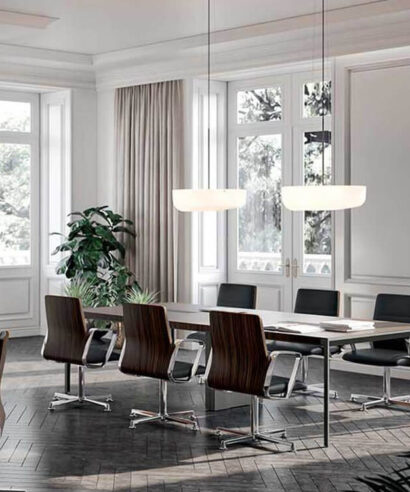 Xandy 2 - Rectangular Shaped Meeting Table with Optional Leather Inlay 03