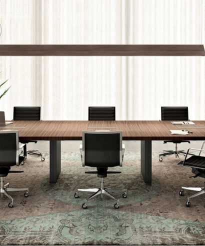 Xandy 2 - Rectangular Shaped Meeting Table with Optional Leather Inlay 04